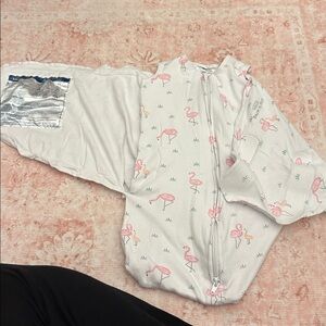 Halo White Sleep Sack with Pink Flamingos